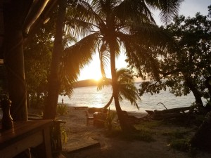 fiji sunset mountains